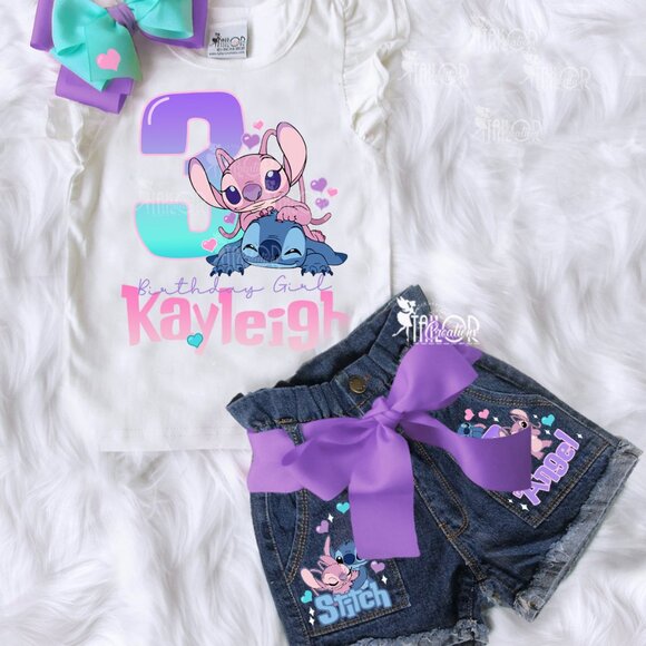 Angel and Stitch Outfit, Lilo and Stitch Birthday Outfit,...